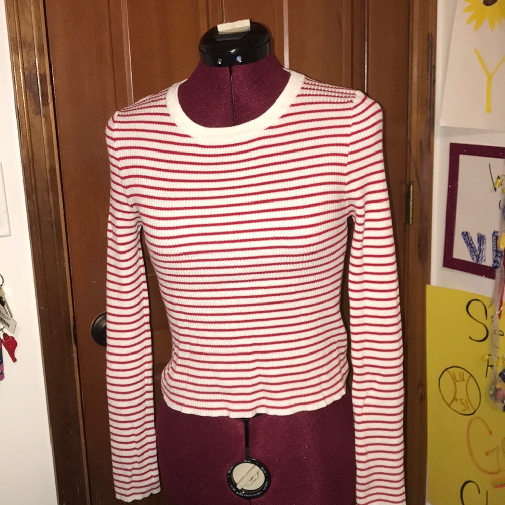 Red and white stripped long sleeves